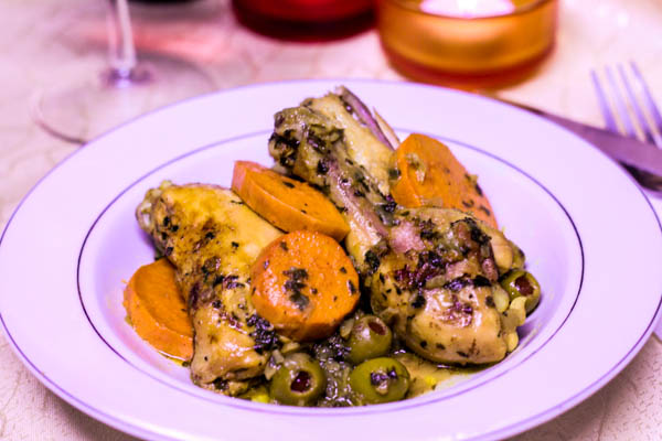 Moroccan Chicken with Sweet Potatoes and Olives