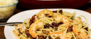 Shrimp Pasta with Sun-Dried Tomatoes & Capers